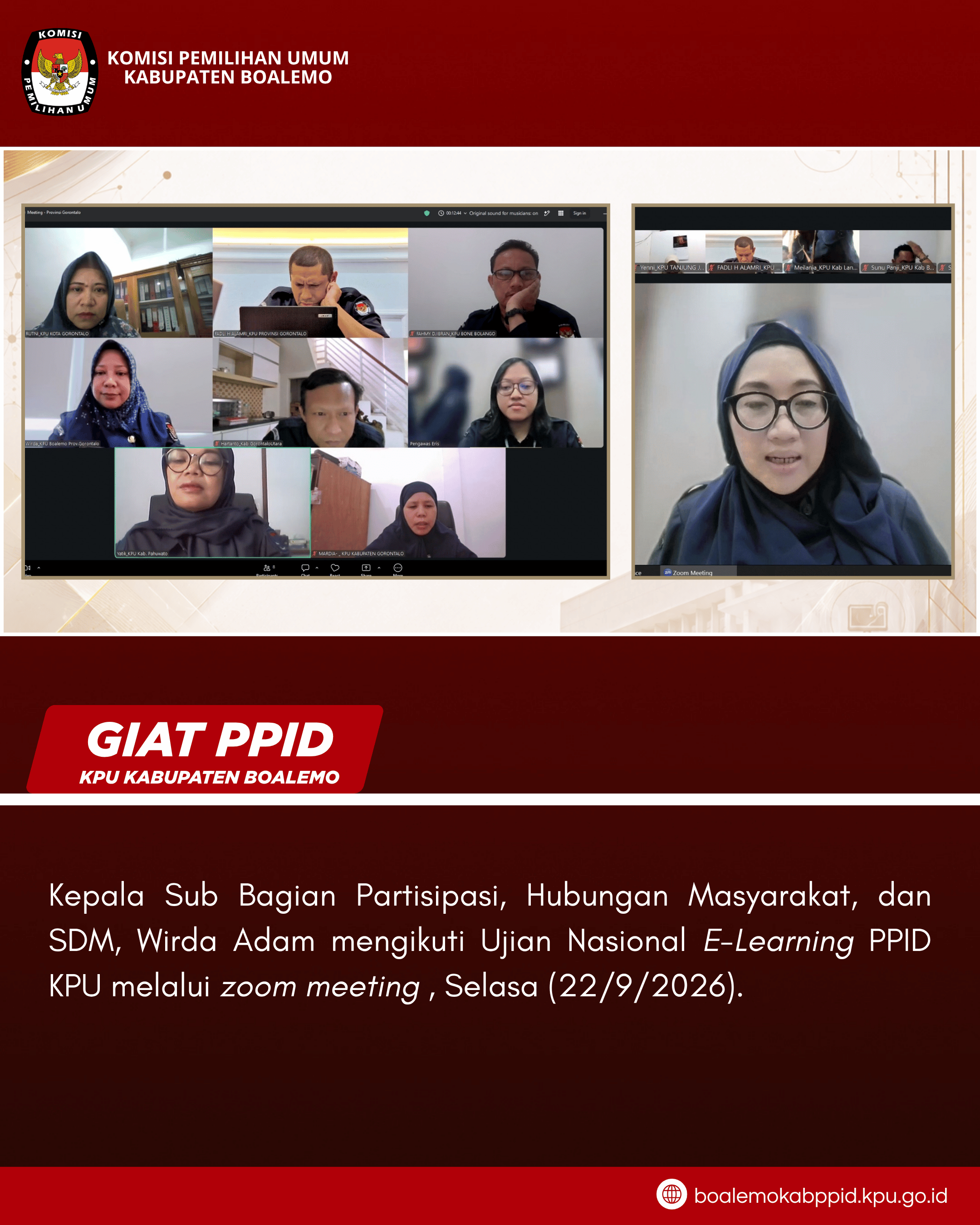 Ujian Nasional E-Learning PPID KPU